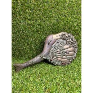 Beautiful Lady Aurora Sleeping Mermaid Hand Mirror Figurine Art Nouveau Decor